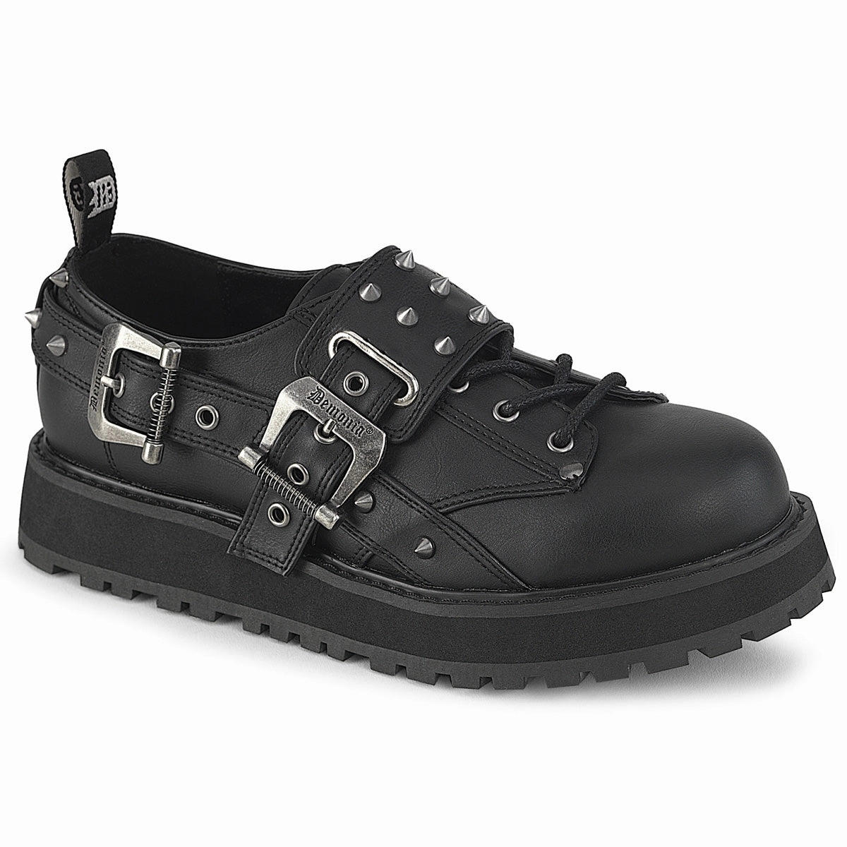 1 Inch Platform VALOR-38 Black Vegan Leather