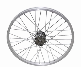 20" 36/SPOKE TRIKE ALLOY HOLLOW-HUB G/RIGHT WHEEL 12G UCP BEARING 15MM ID X 35MM OD SINGLE WALL SILVER
