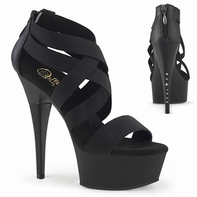 6 Inch Heel CAPTIVA-669 Black Elastic Band
