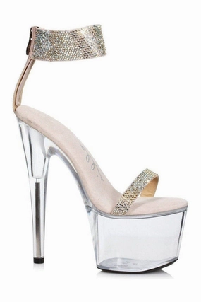 709-ANIKA Stripper Sandal | Gold Rhinestones