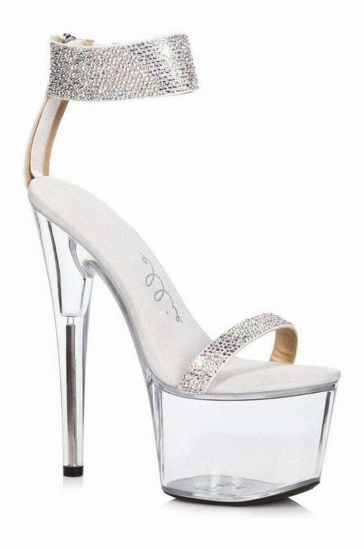 709-ANIKA Stripper Sandal | Silver Rhinestones