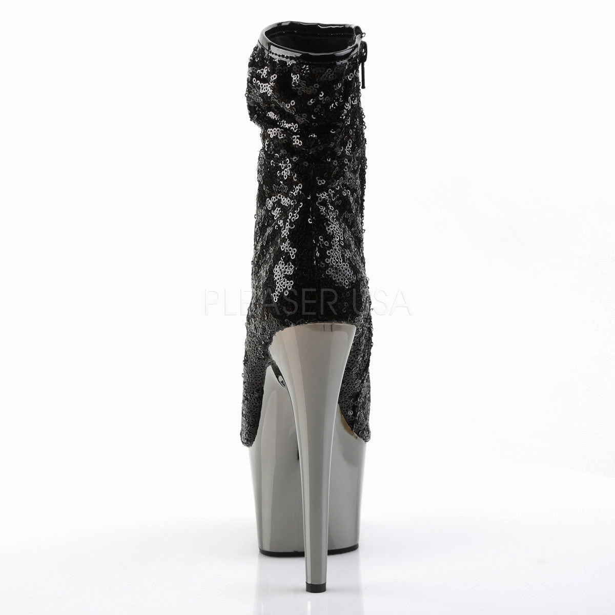 7 Inch Heel ADORE-1008SQ Black Sequins
