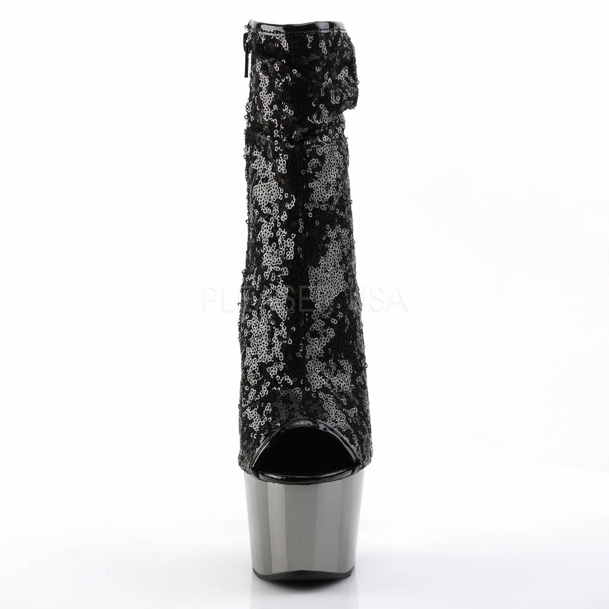 7 Inch Heel ADORE-1008SQ Black Sequins