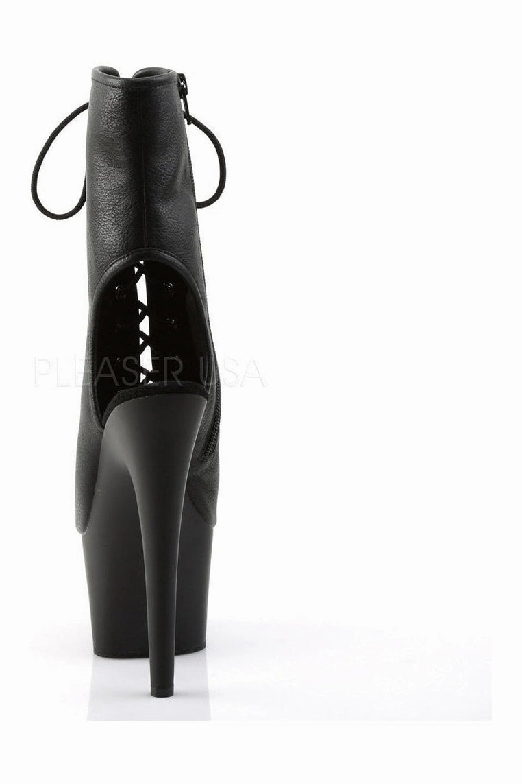 ADORE-1016 Platform Boot  | Black Faux Leather