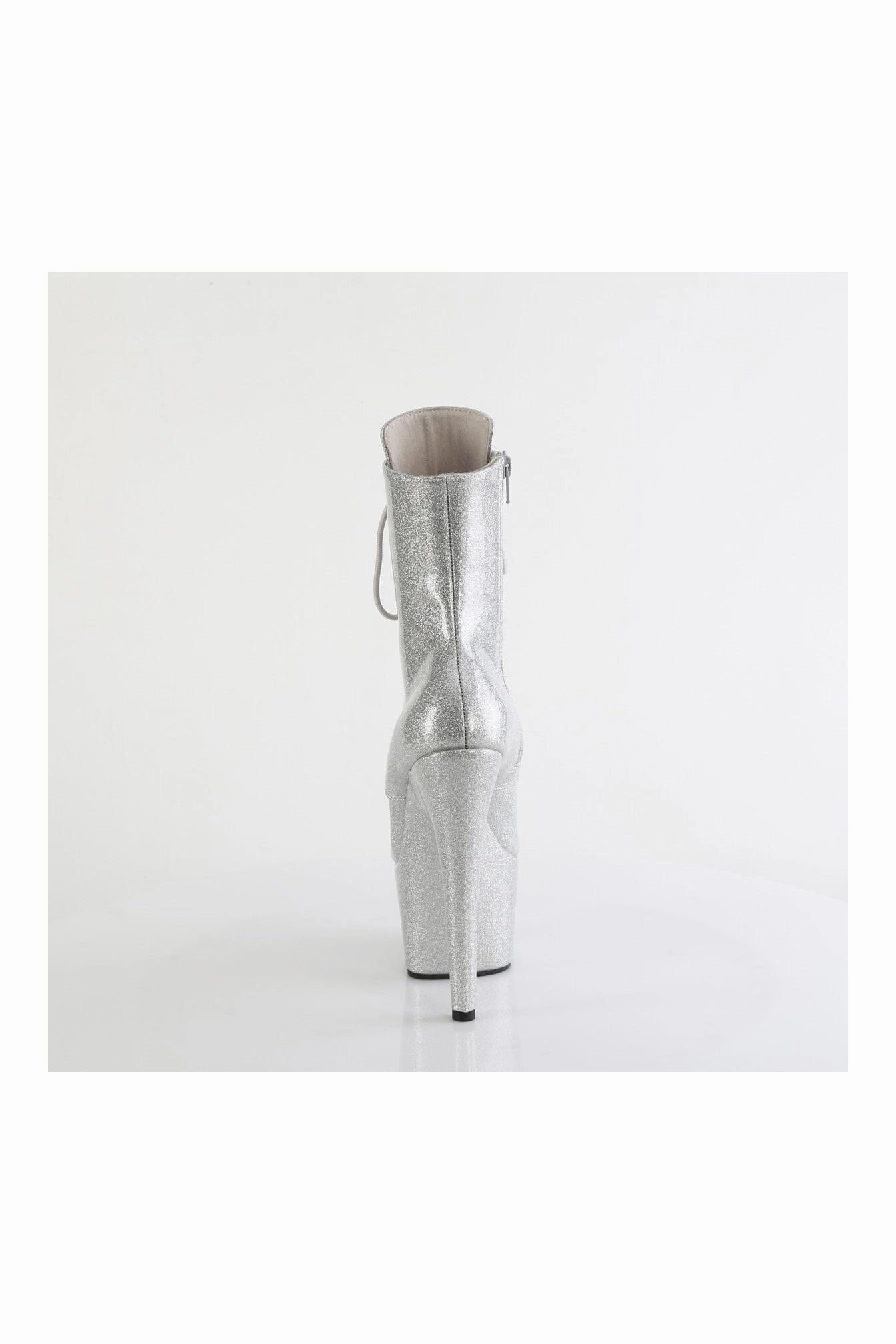 ADORE-1020GP Silver Glitter Patent Ankle Boot