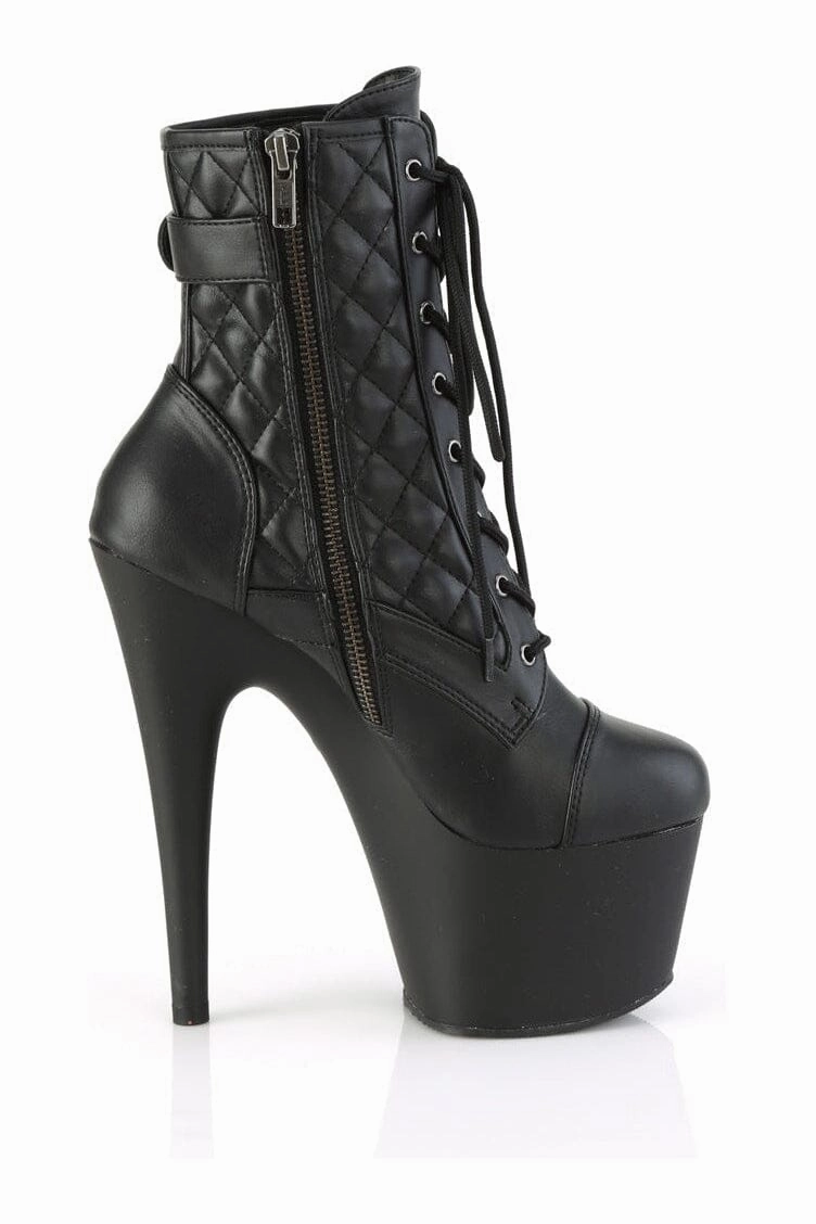 ADORE-1033 Black Faux Leather Ankle Boot