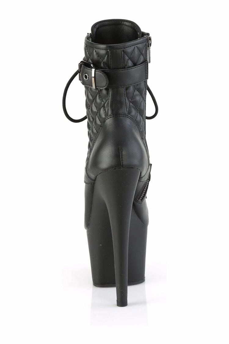 ADORE-1033 Black Faux Leather Ankle Boot