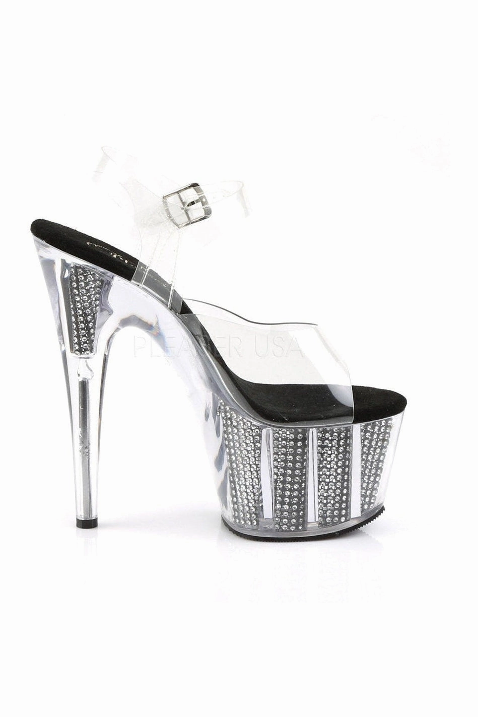 ADORE-708SRS Platform Sandal  | Black Vinyl