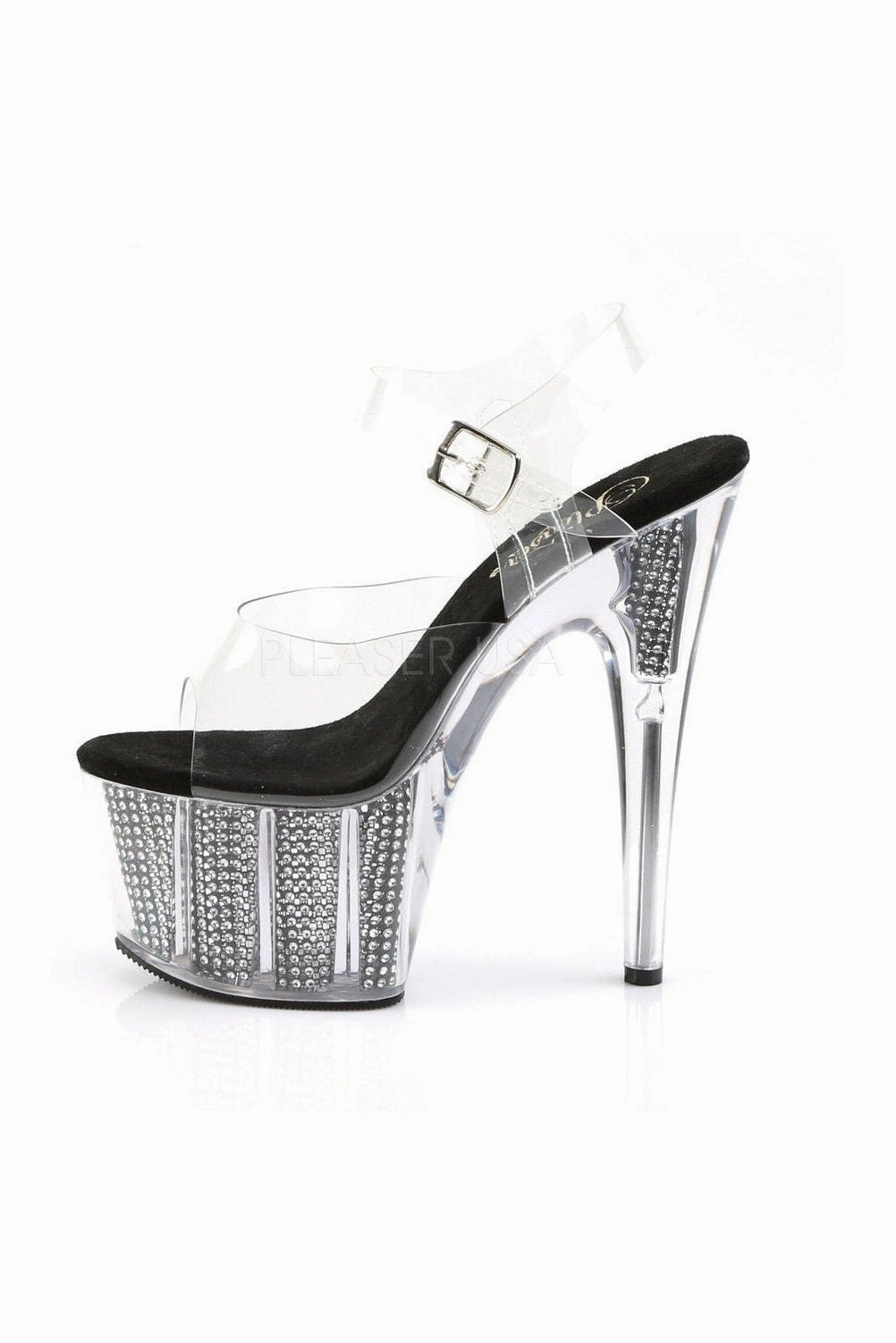 ADORE-708SRS Platform Sandal  | Black Vinyl
