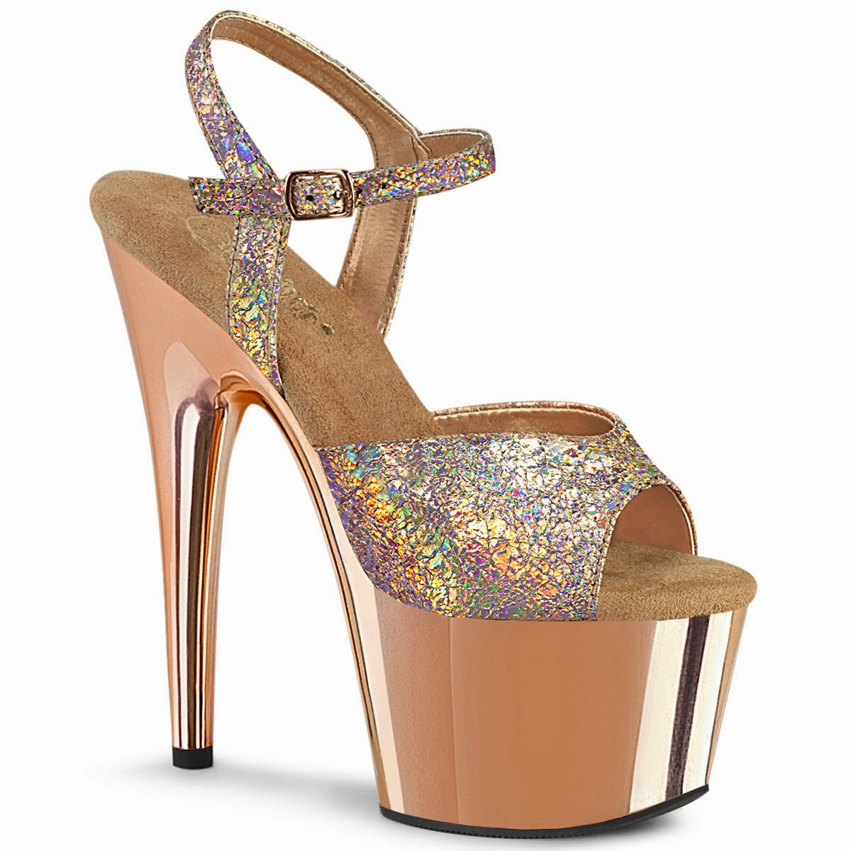 ADORE-709HM  Rose Gold Holo Metallic Pu/Rose Gold Chrome