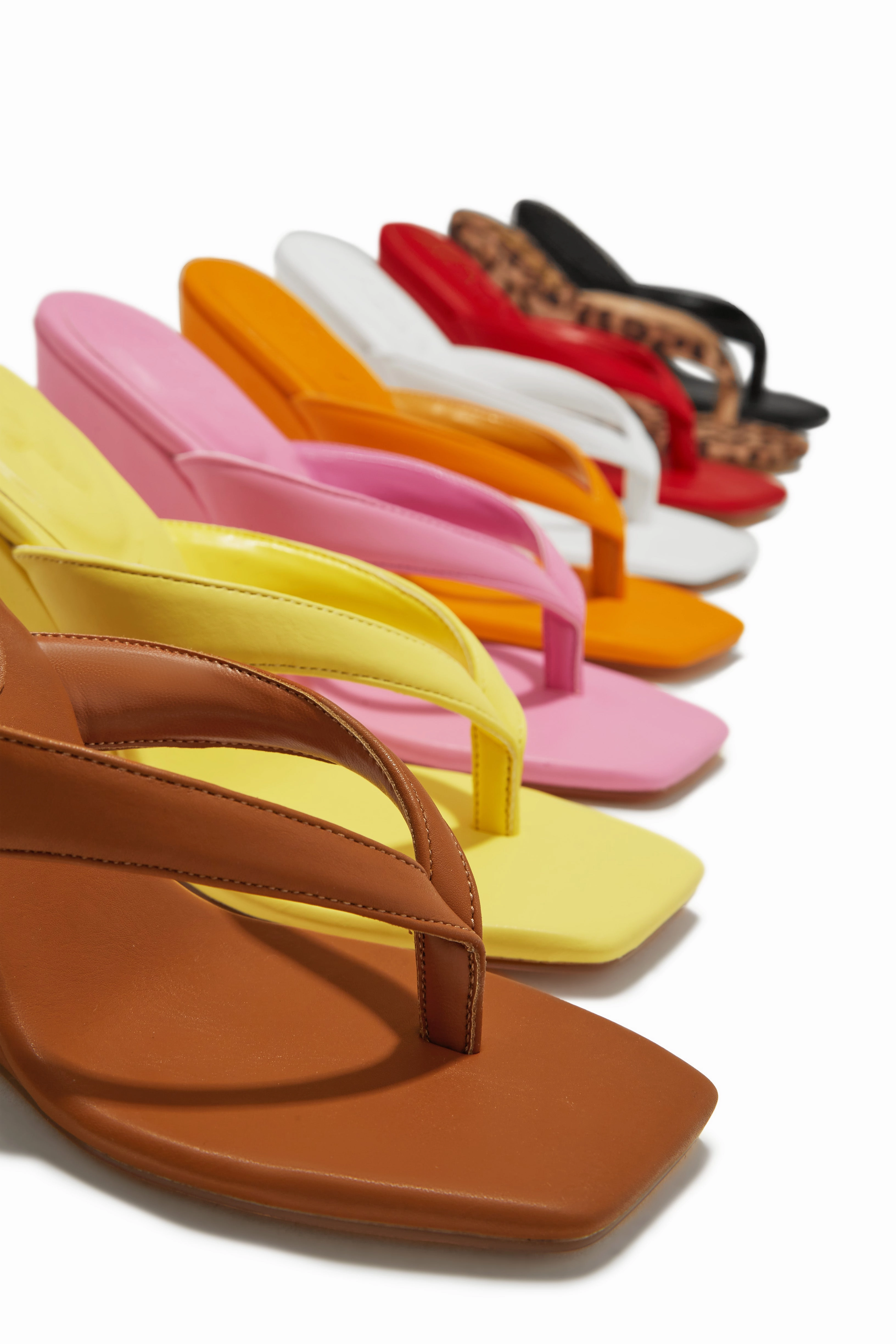 Alena Wedge Heel Mules - Orange