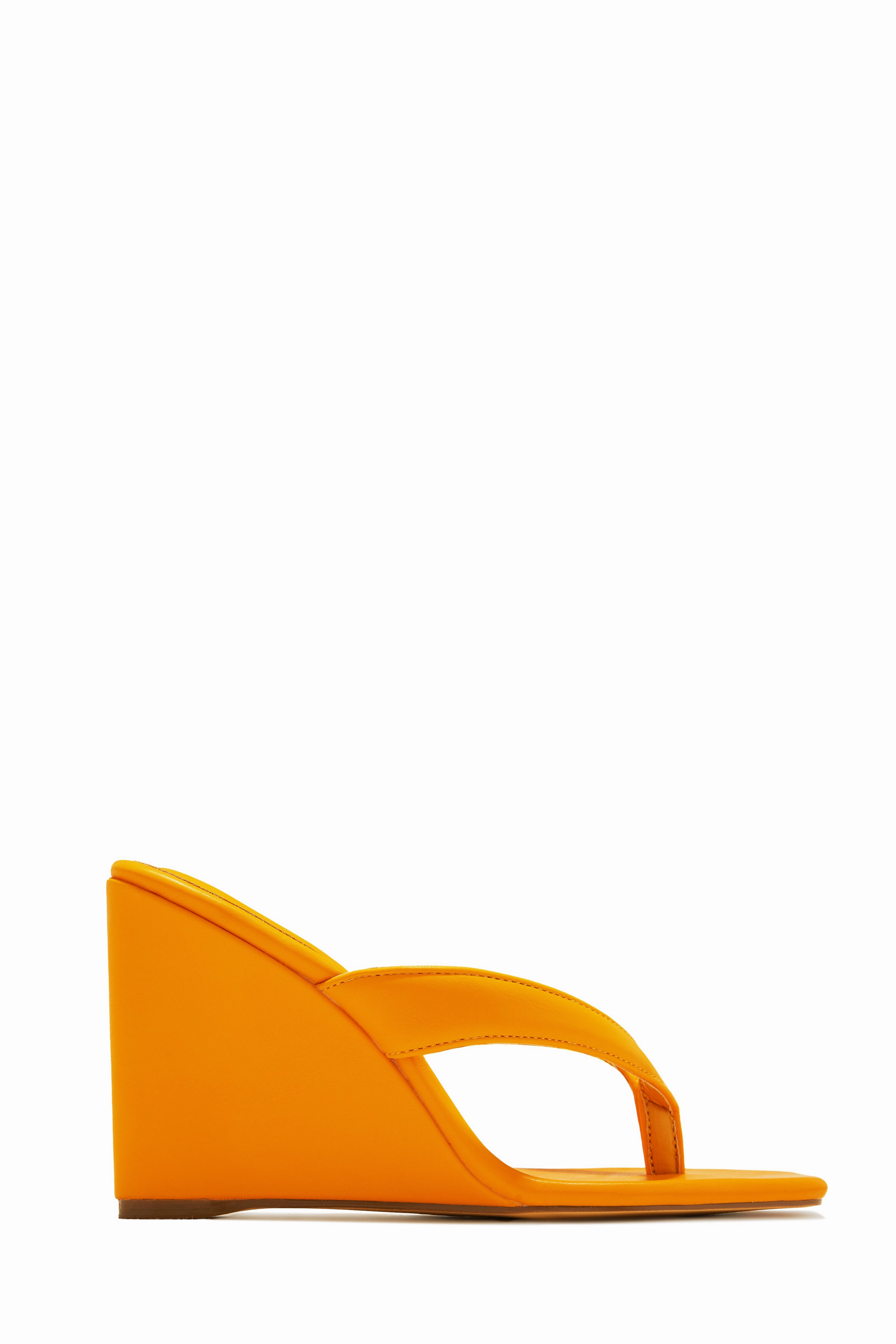 Alena Wedge Heel Mules - Orange