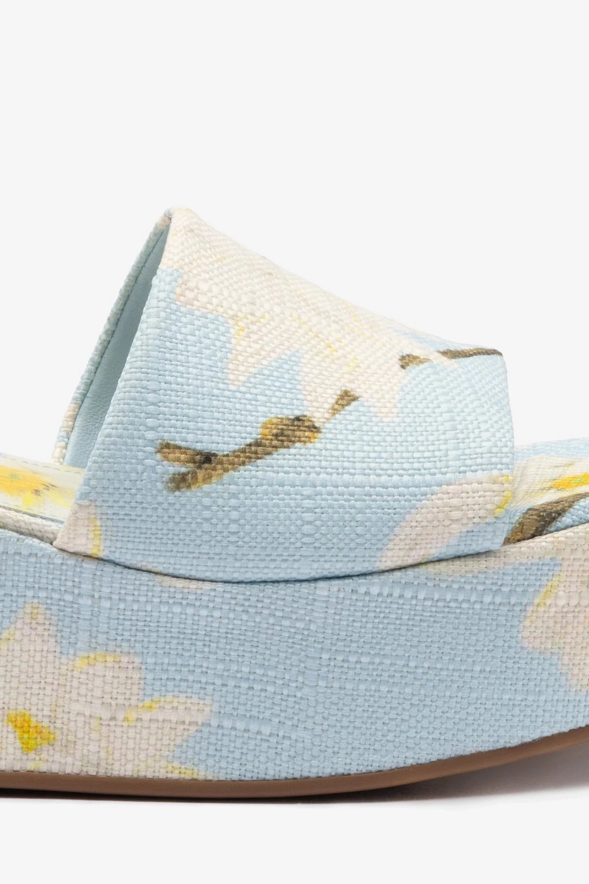 Alex Flatform Mule In Maya Printed Raffia