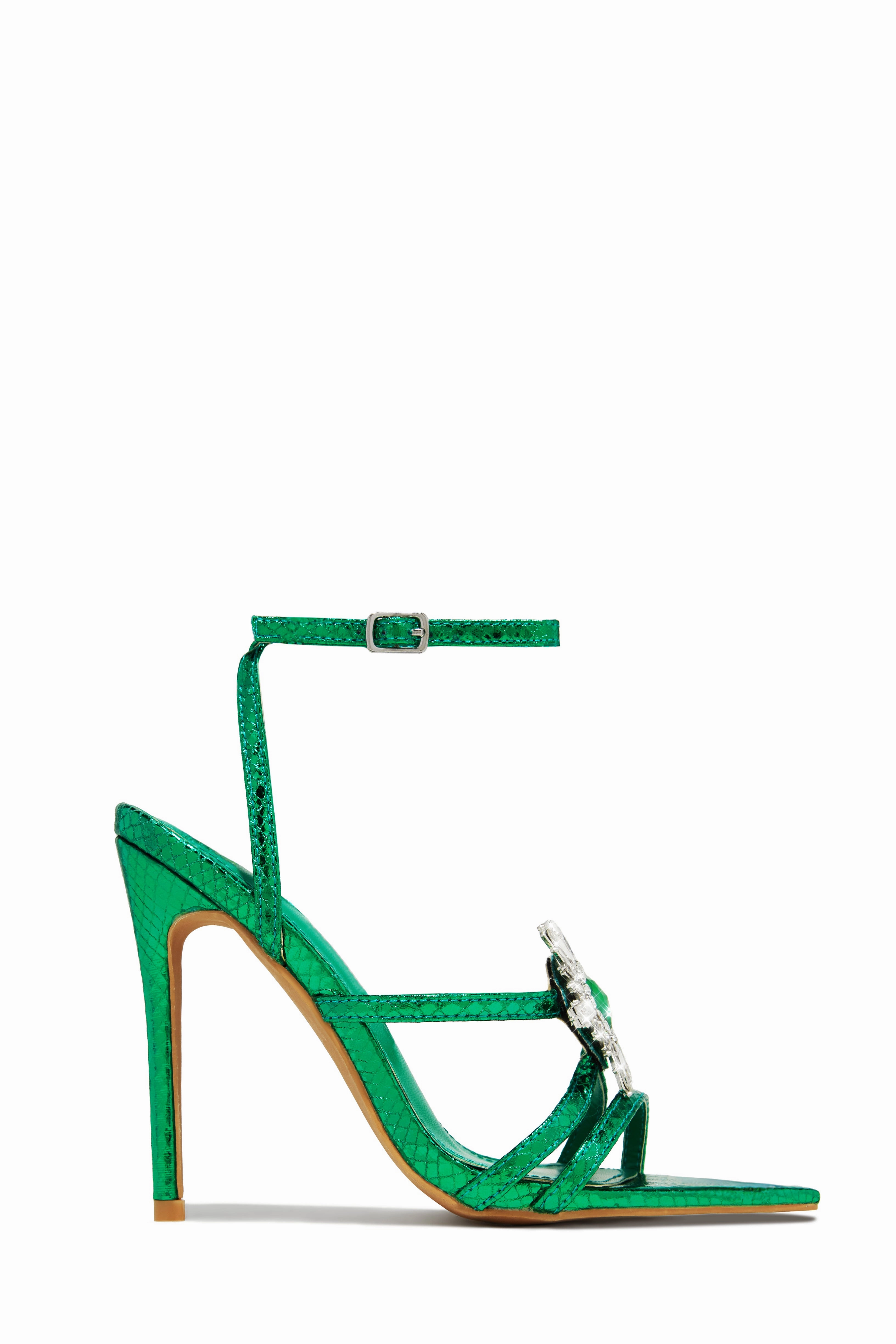 Ameira Embellished High Heels - Green