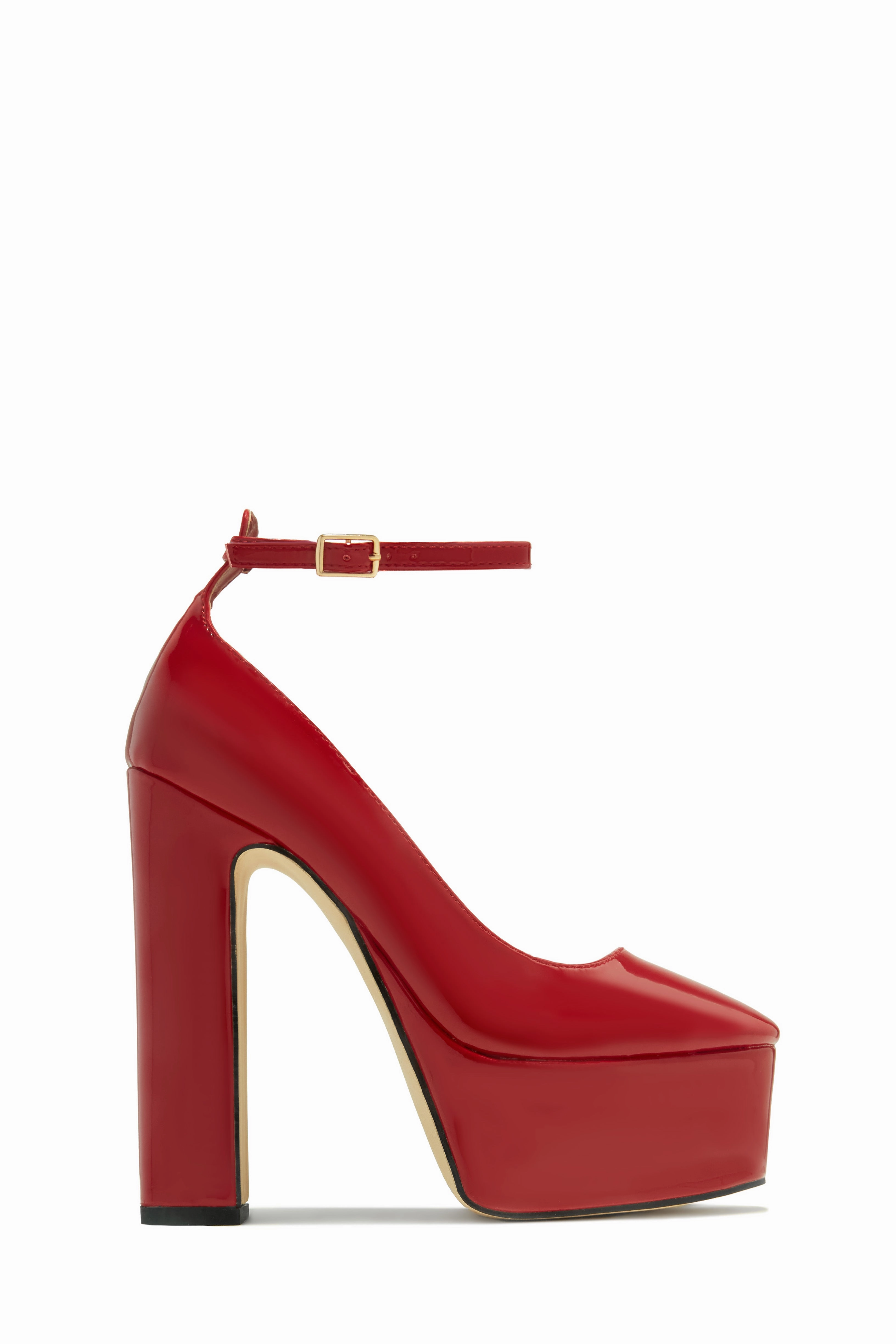 Annabelle Platform Block Heels - Red