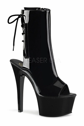 ASPIRE-1018 Platform Boot  | Black Patent
