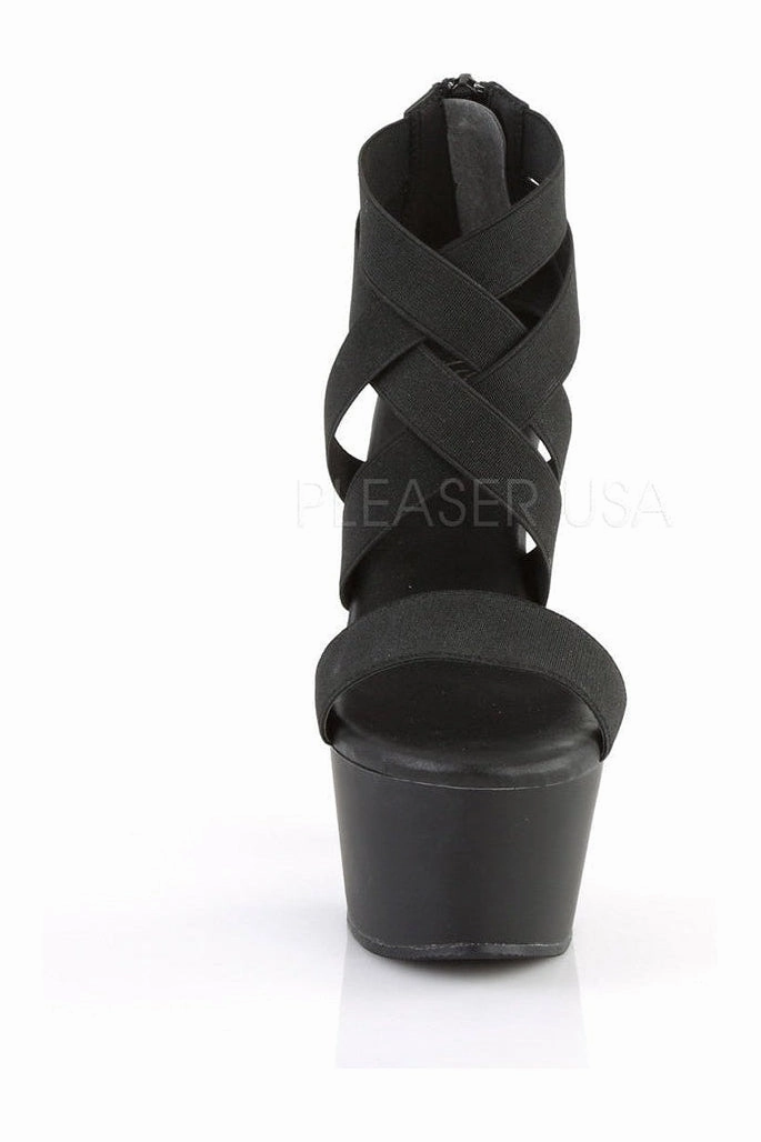 ASPIRE-669 Platform Sandal  | Black elastic