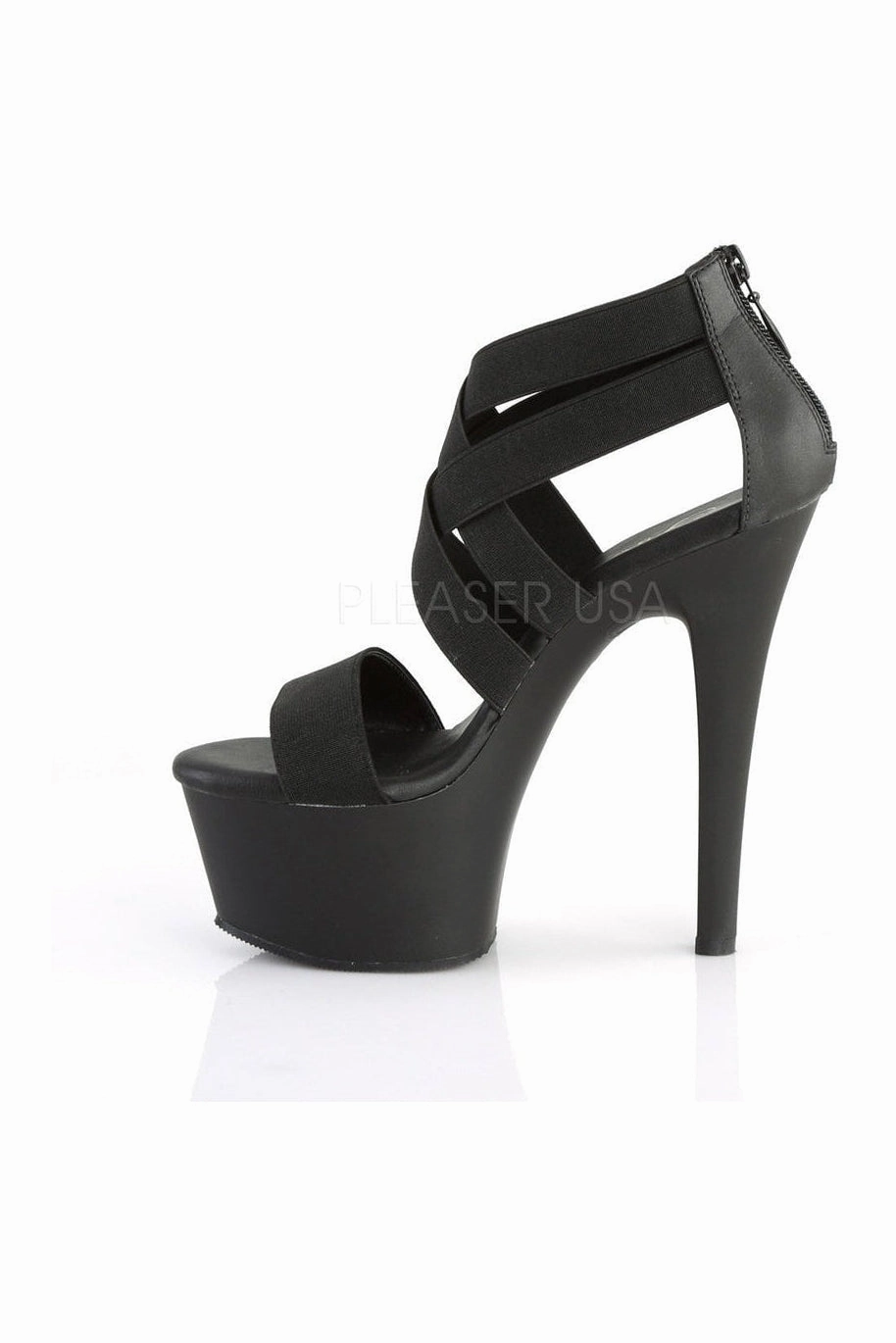 ASPIRE-669 Platform Sandal  | Black elastic