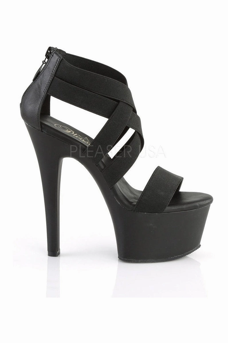 ASPIRE-669 Platform Sandal  | Black elastic