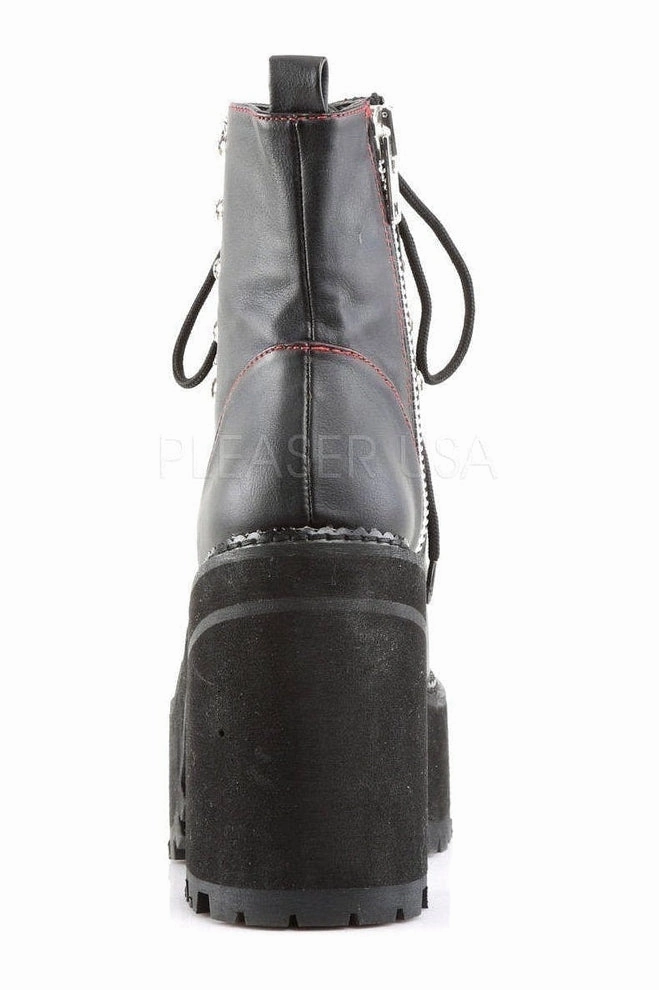 ASSAULT-100 Demonia Ankle Boot | Black Faux Leather