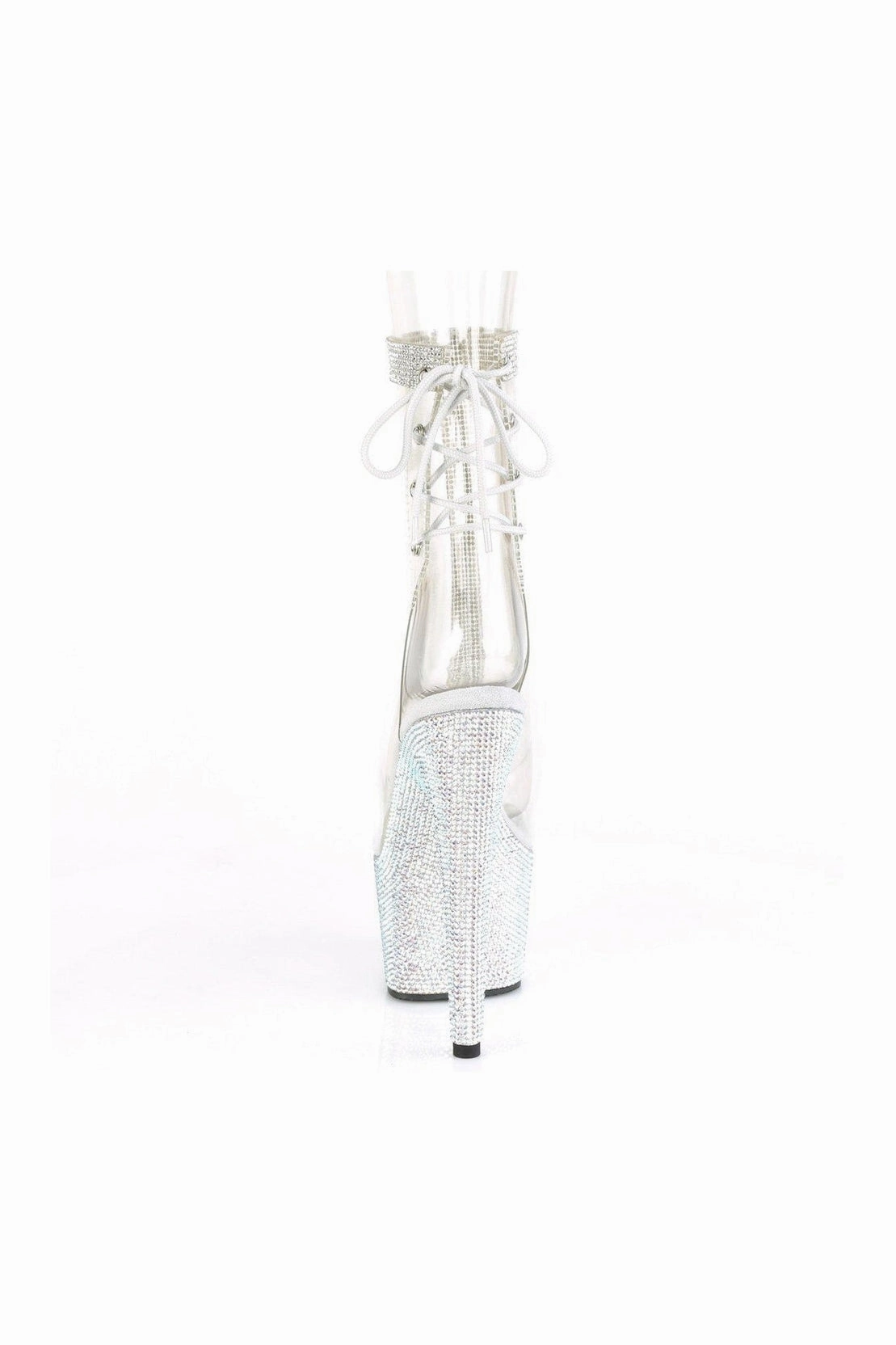 BEJEWELED-1018C-2RS Exotic Ankle Boot | Clear Vinyl