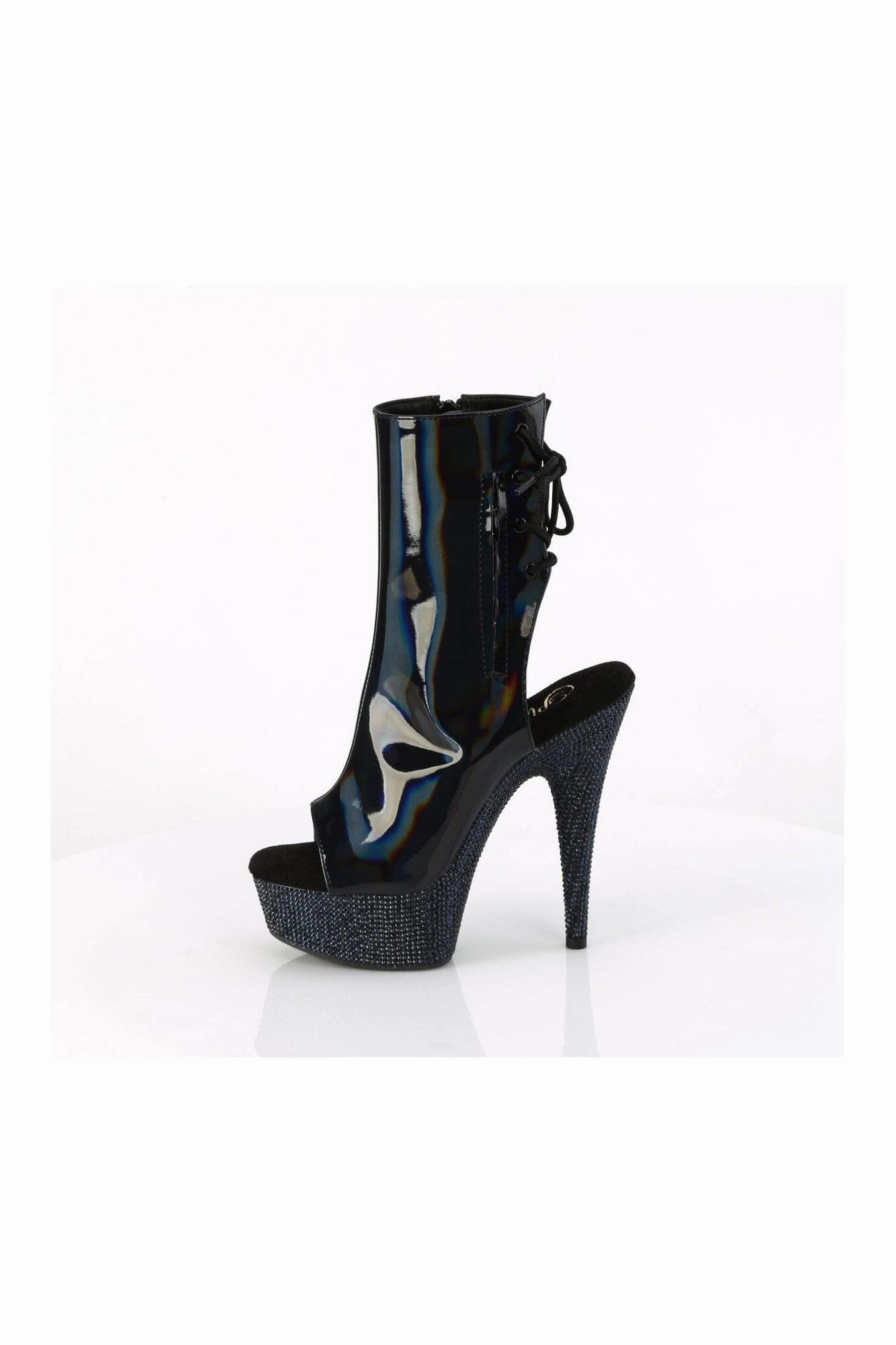 BEJEWELED-1018DM-6 Black Patent Ankle Boot