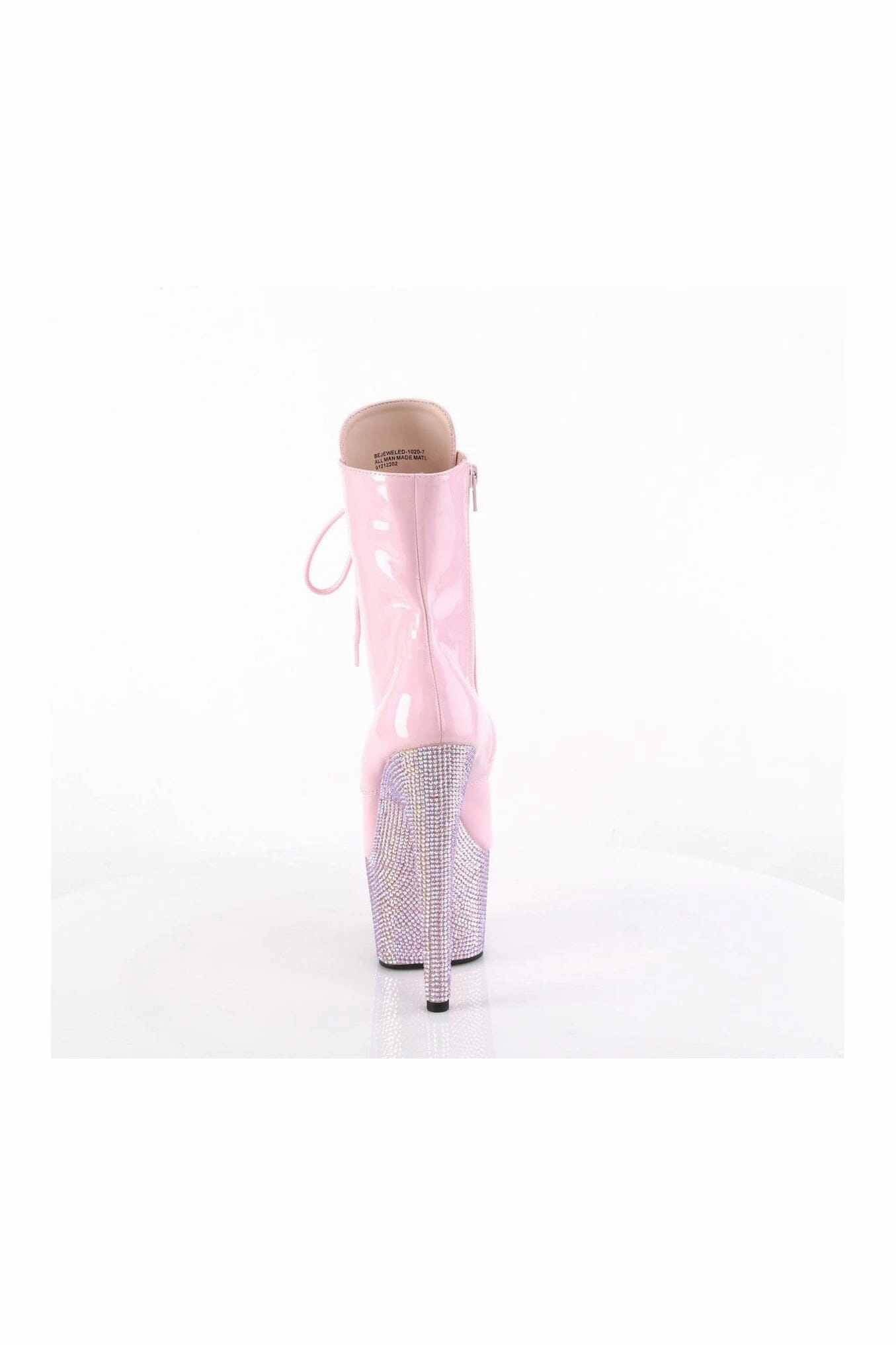 BEJEWELED-1020-7 Pink Patent Ankle Boot