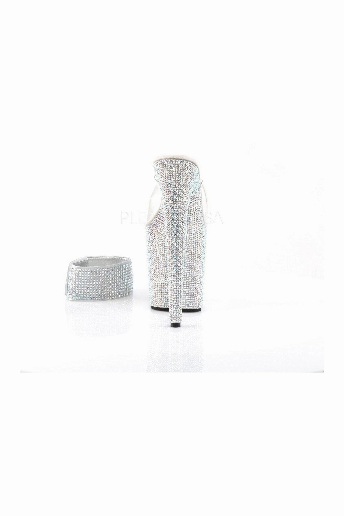 BEJEWELED-812RS Platform Slide | Clear Vinyl