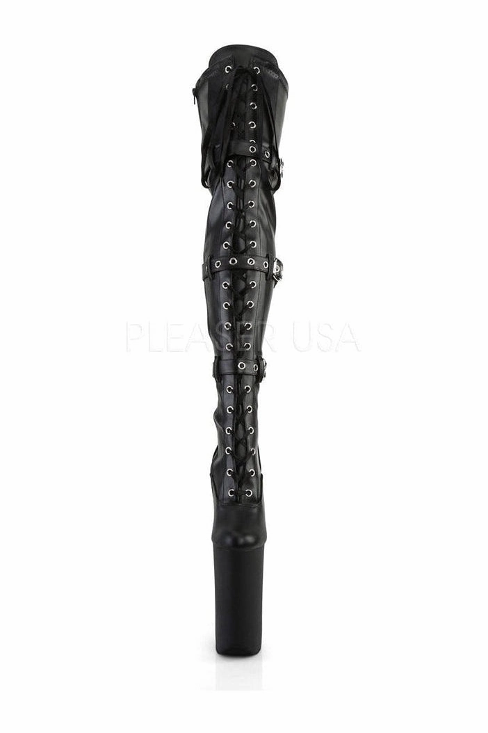 BEYOND-3028 Platform Boot  | Black Faux Leather
