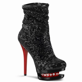 BLONDIE-R-1009  Black Sequins/Black-Red