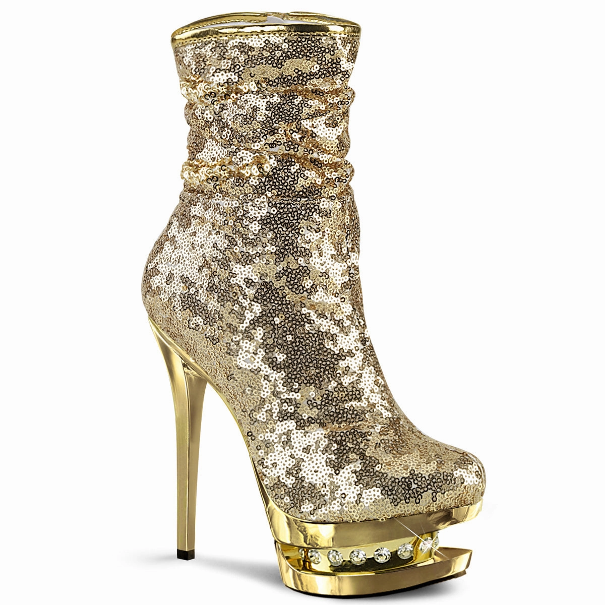 BLONDIE-R-1009  Gold Sequins/Gold Chrome
