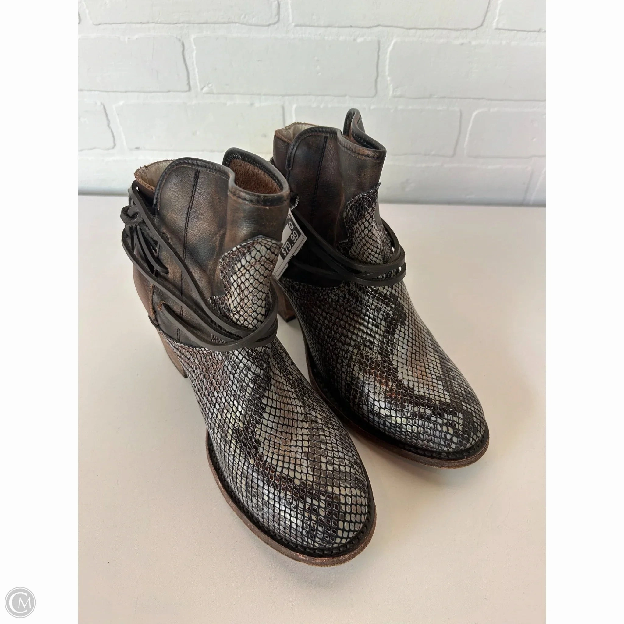 Boots Ankle Heels By Freebird In Brown, Size: 8