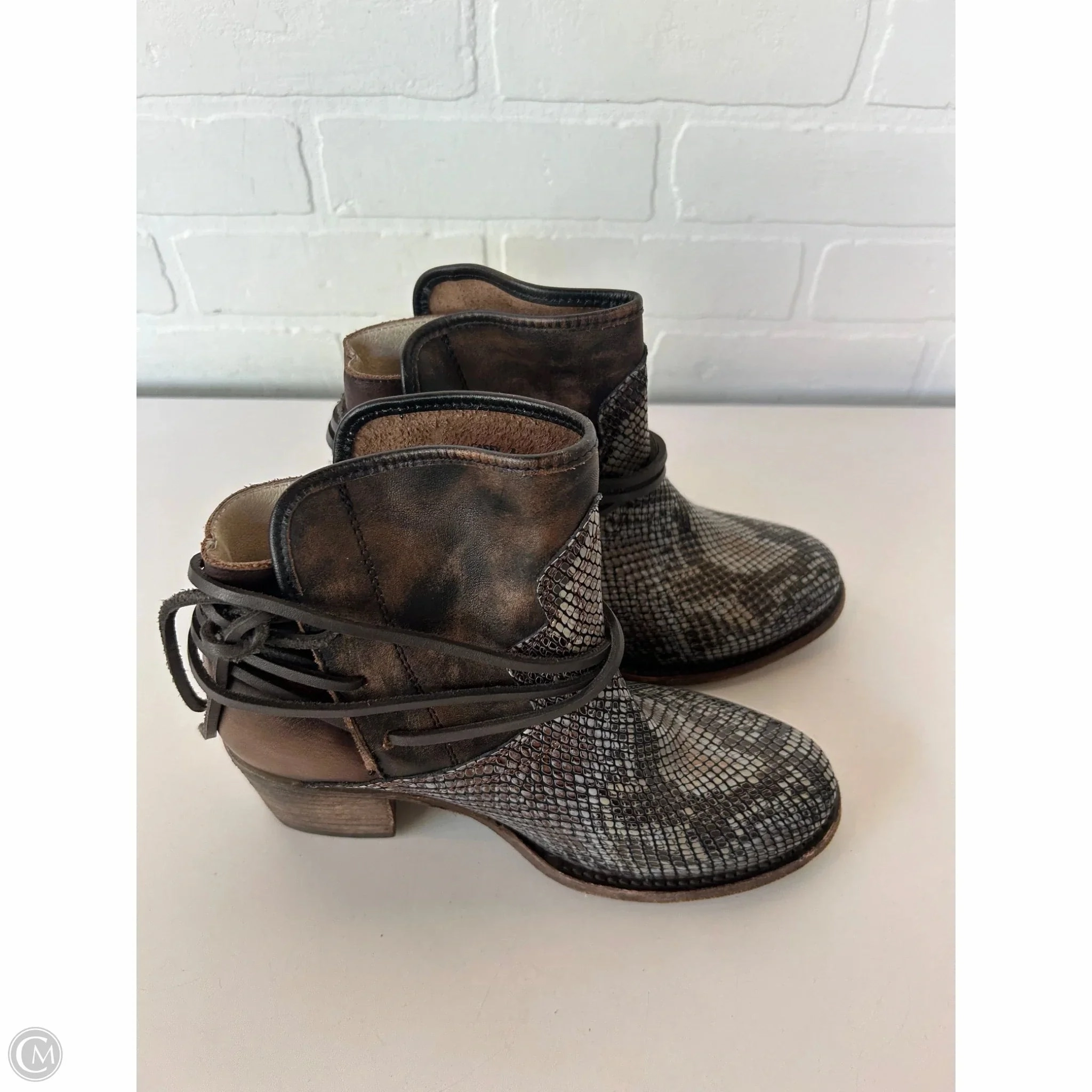 Boots Ankle Heels By Freebird In Brown, Size: 8
