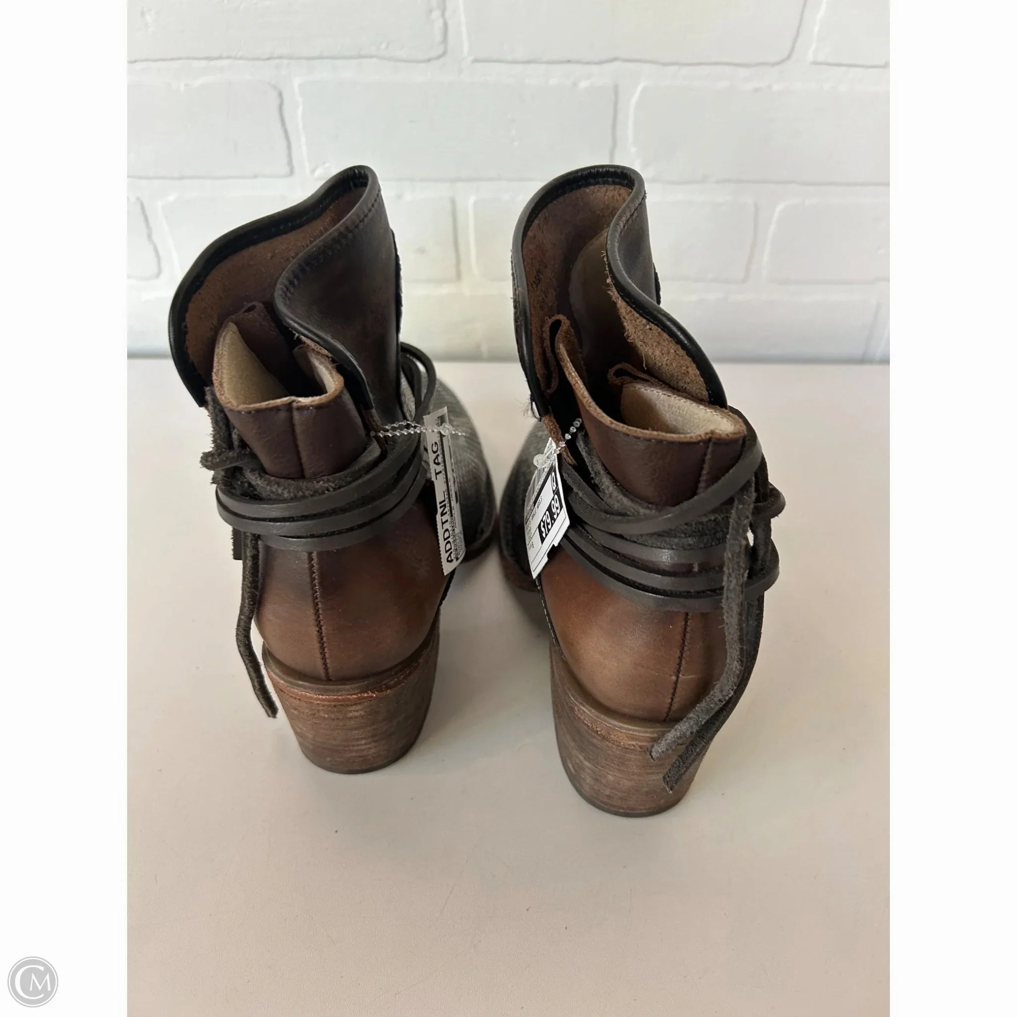 Boots Ankle Heels By Freebird In Brown, Size: 8