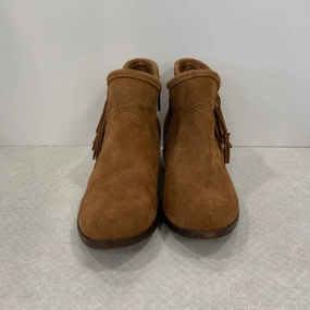 Boots Ankle Heels By Minnetonka In Brown, Size: 7.5