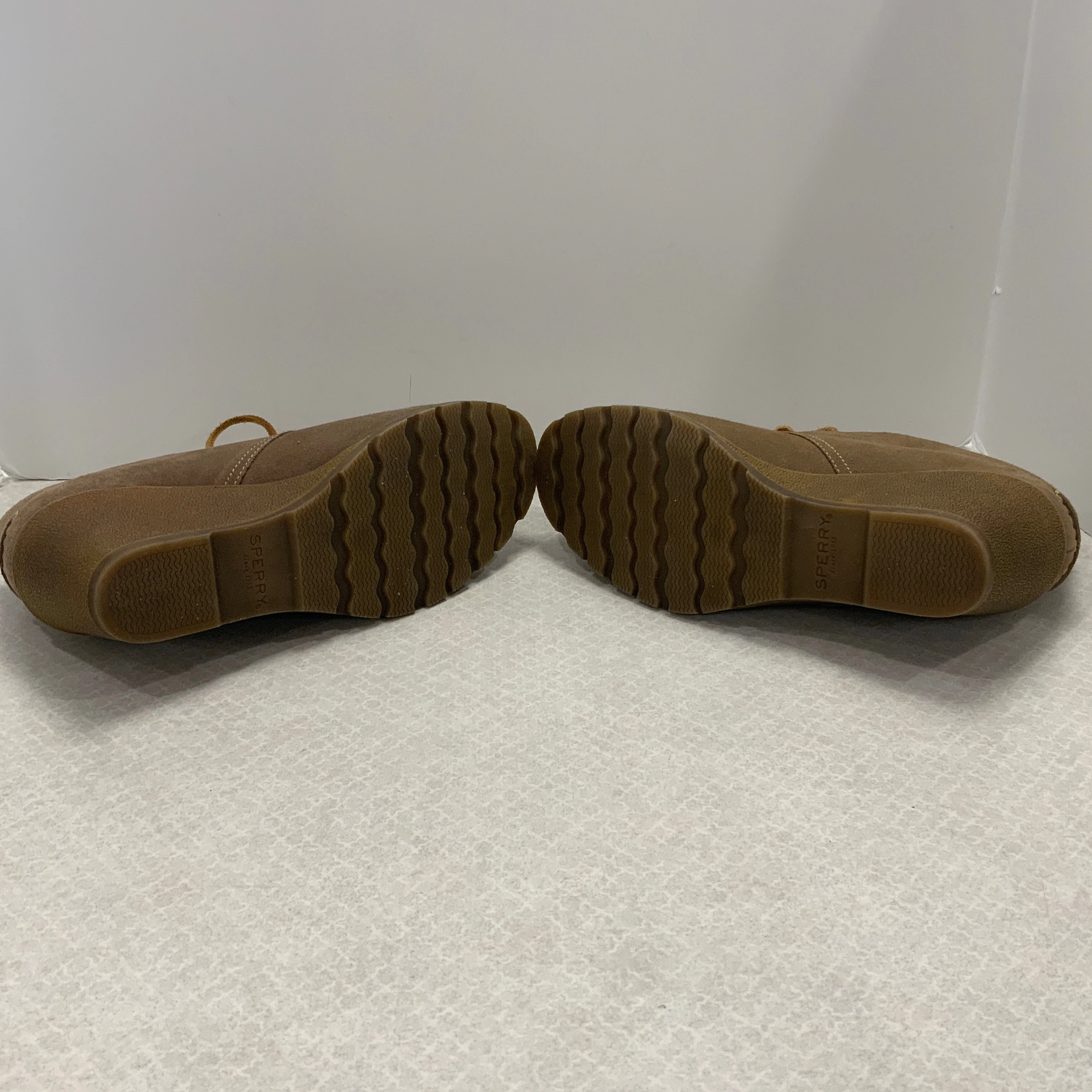 Boots Ankle Heels By Sperry In Brown, Size: 9
