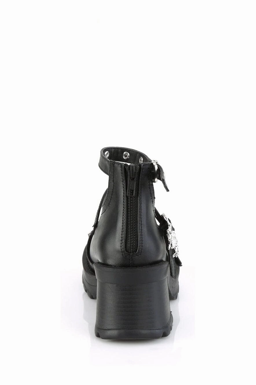 BRATTY-30 Black Vegan Leather Ankle Shoe