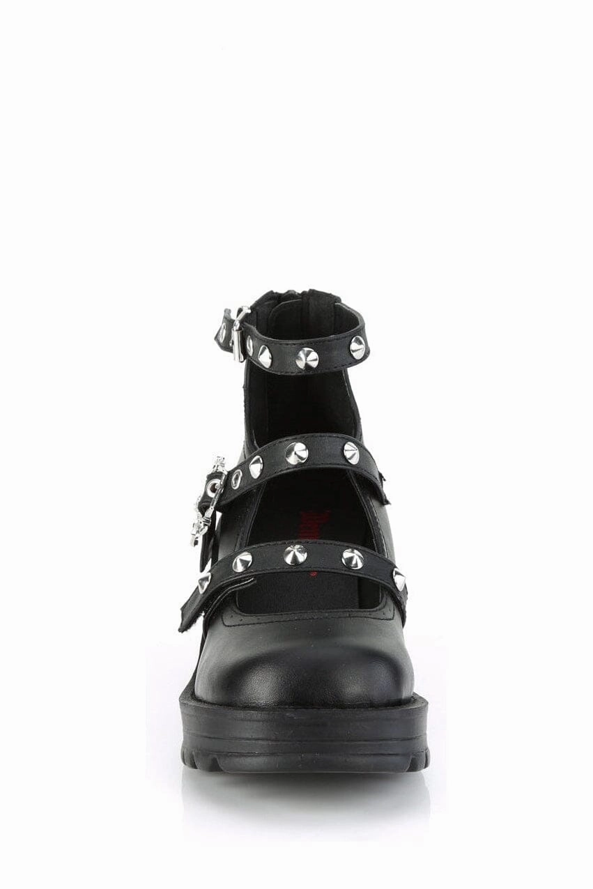 BRATTY-30 Black Vegan Leather Ankle Shoe