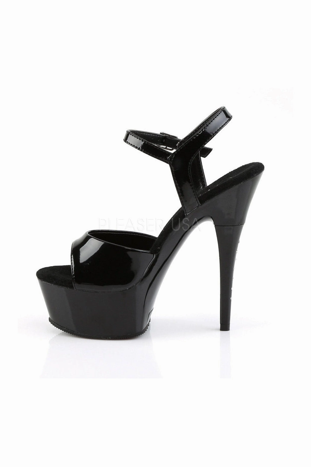 CAPTIVA-609 Platform Sandal  | Black Patent