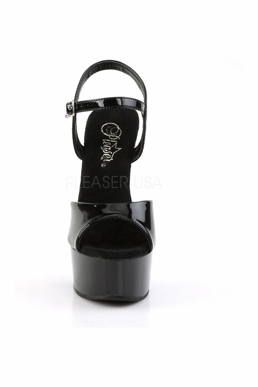 CAPTIVA-609 Platform Sandal  | Black Patent
