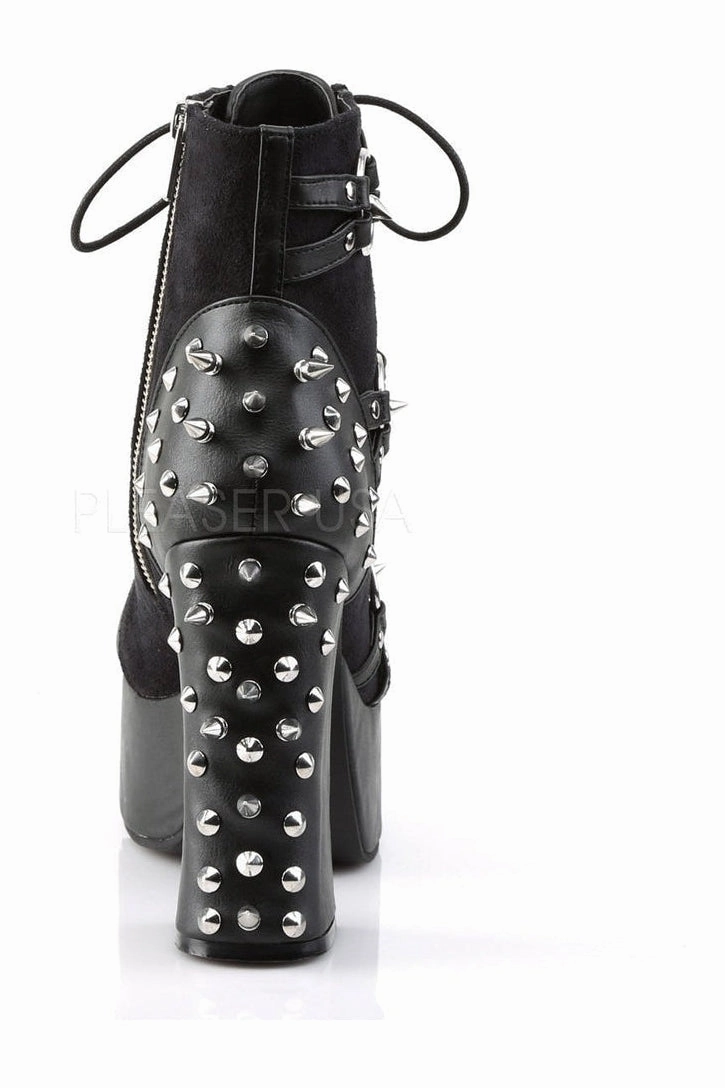 CHARADE-100 Demonia Ankle Boot | Black Fabric