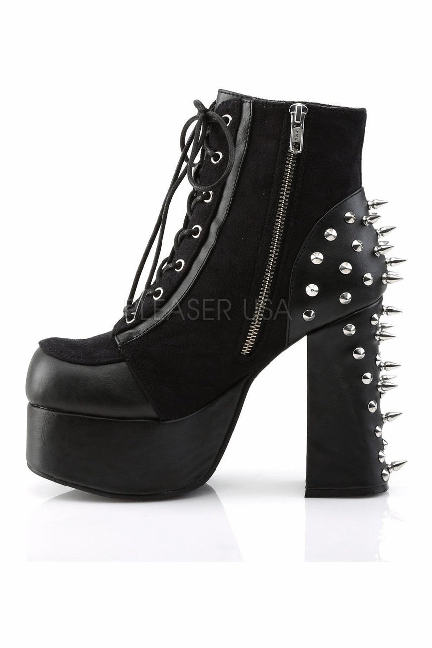 CHARADE-100 Demonia Ankle Boot | Black Fabric