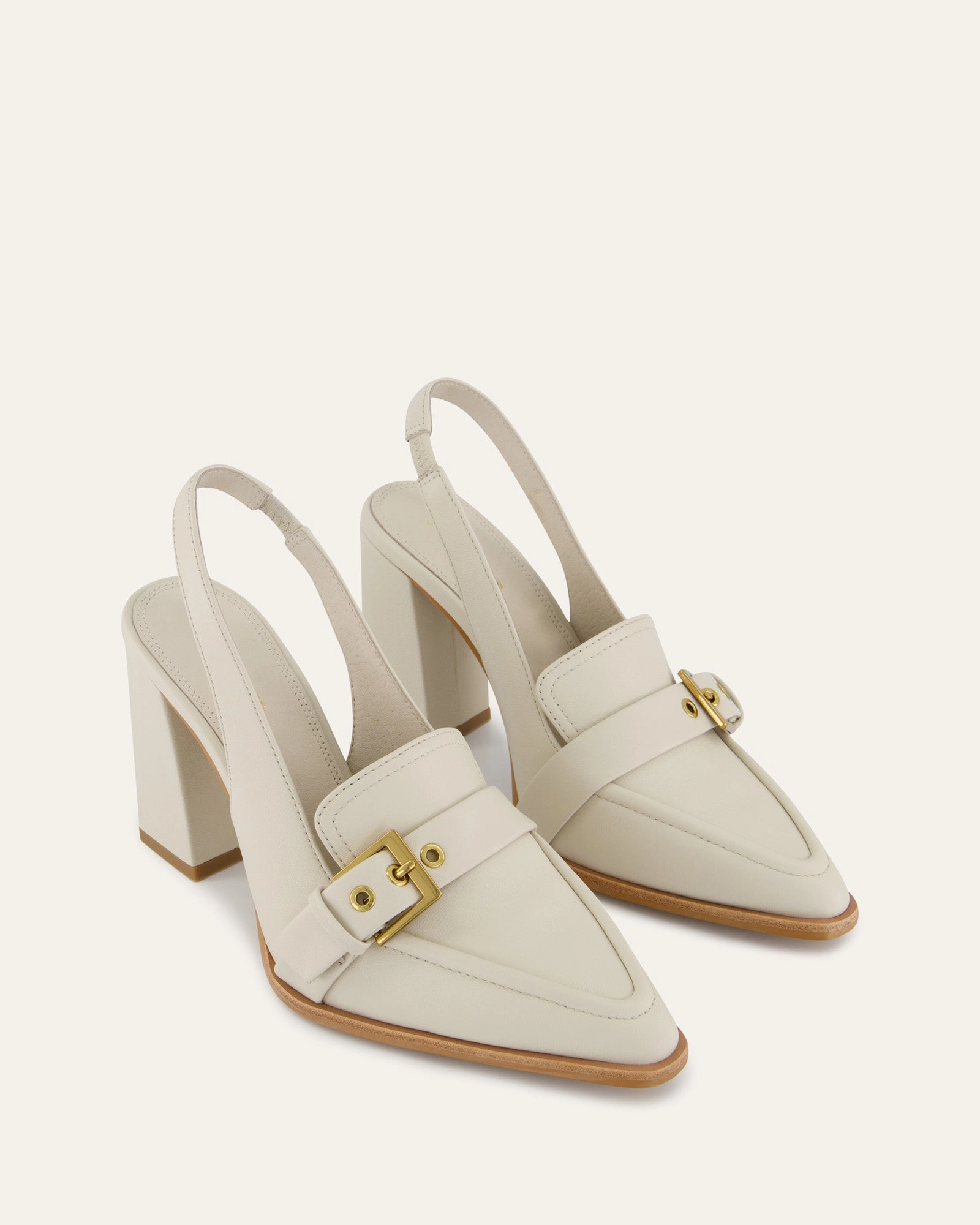 CODIE HIGH HEELS OFF WHITE LEATHER
