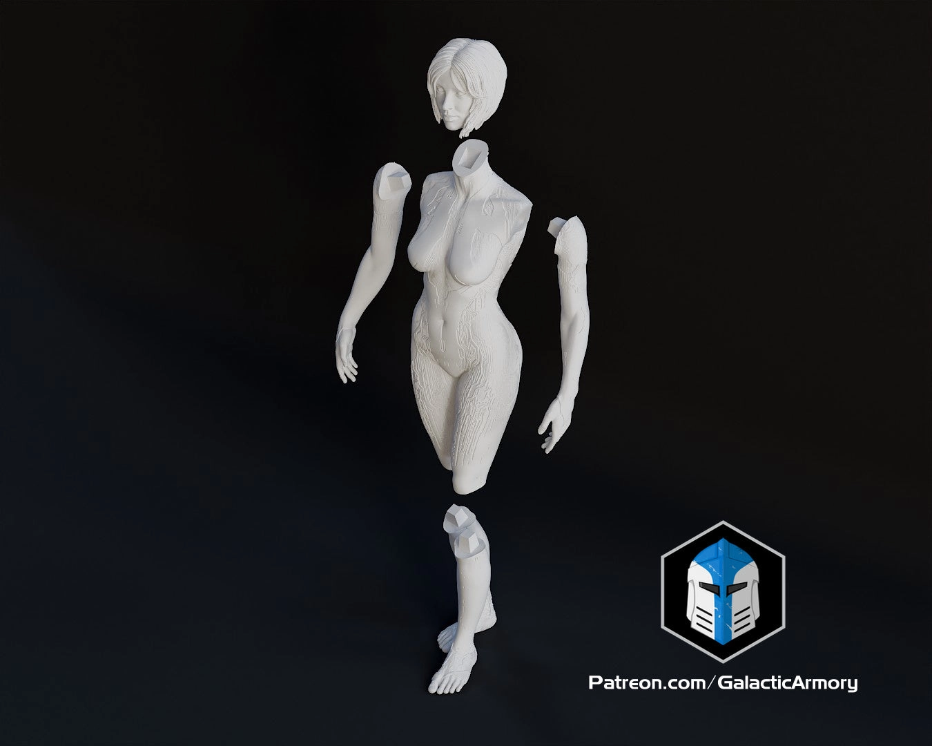 Cortana Figurine - Pose 1 - 3D Print Files