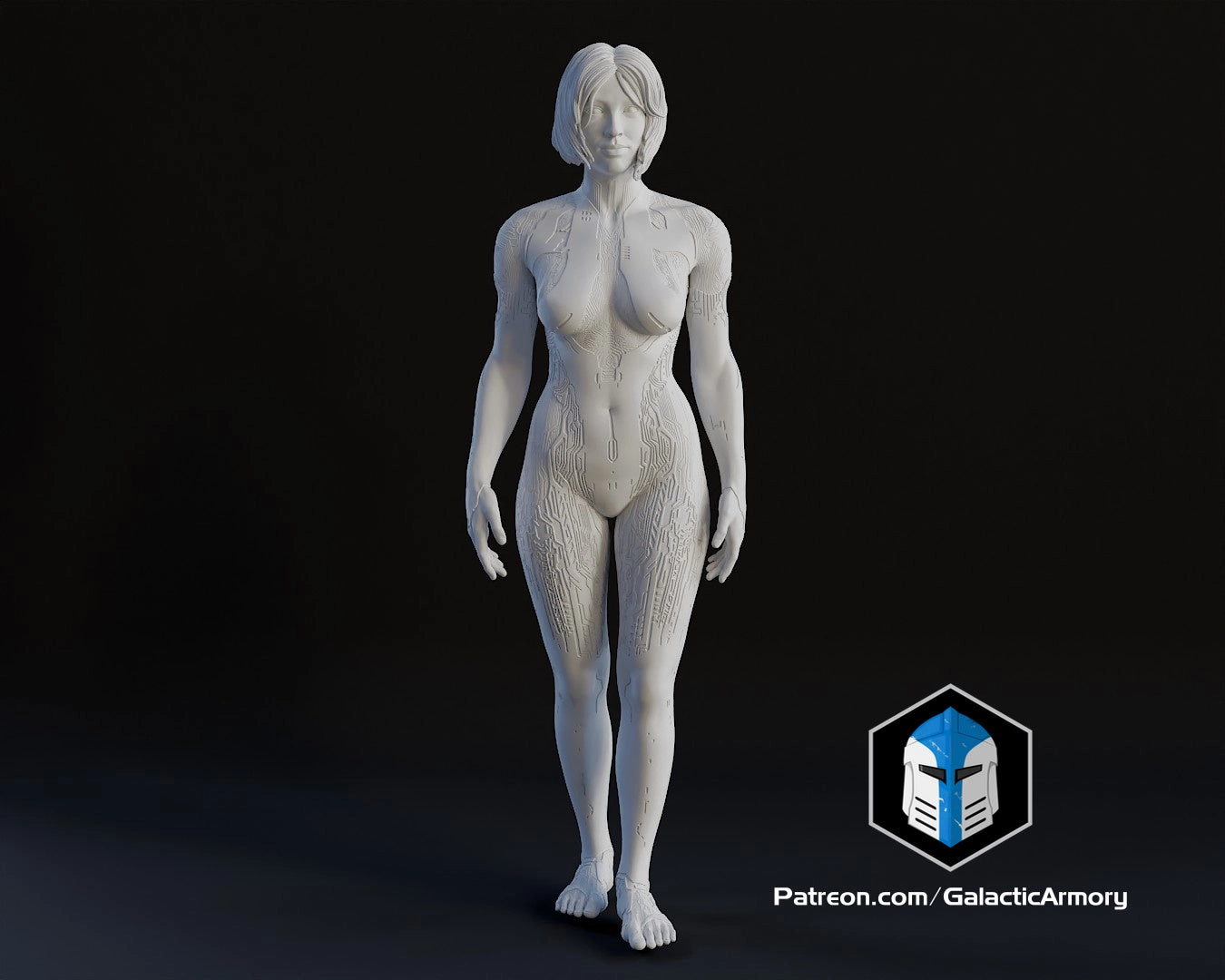 Cortana Figurine - Pose 1 - 3D Print Files