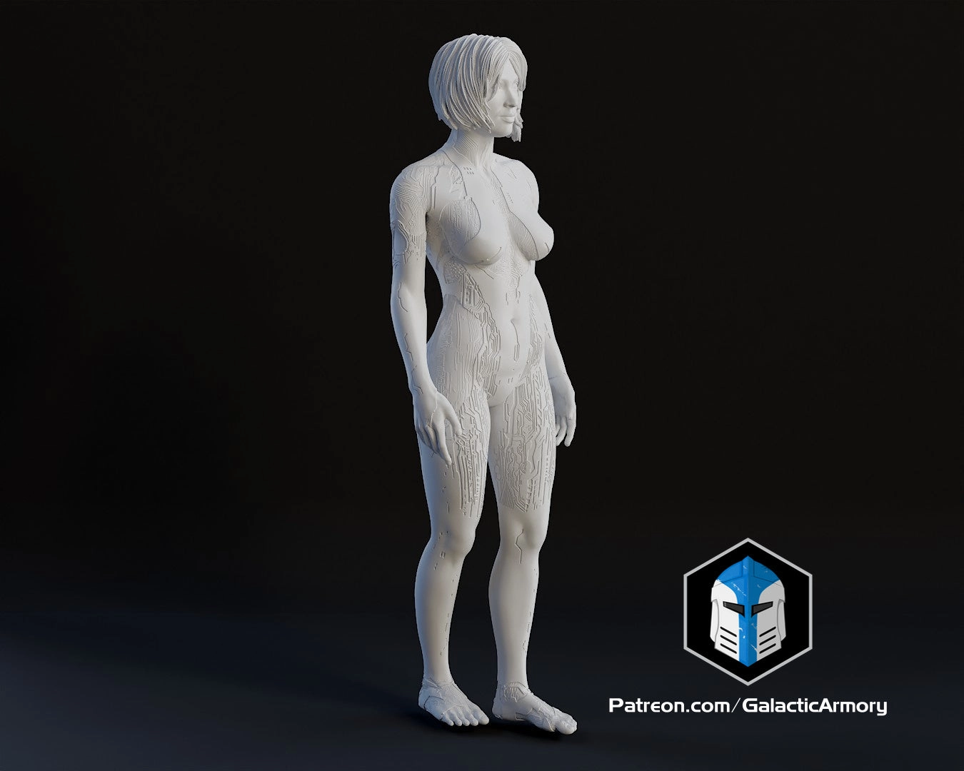 Cortana Figurine - Pose 1 - 3D Print Files