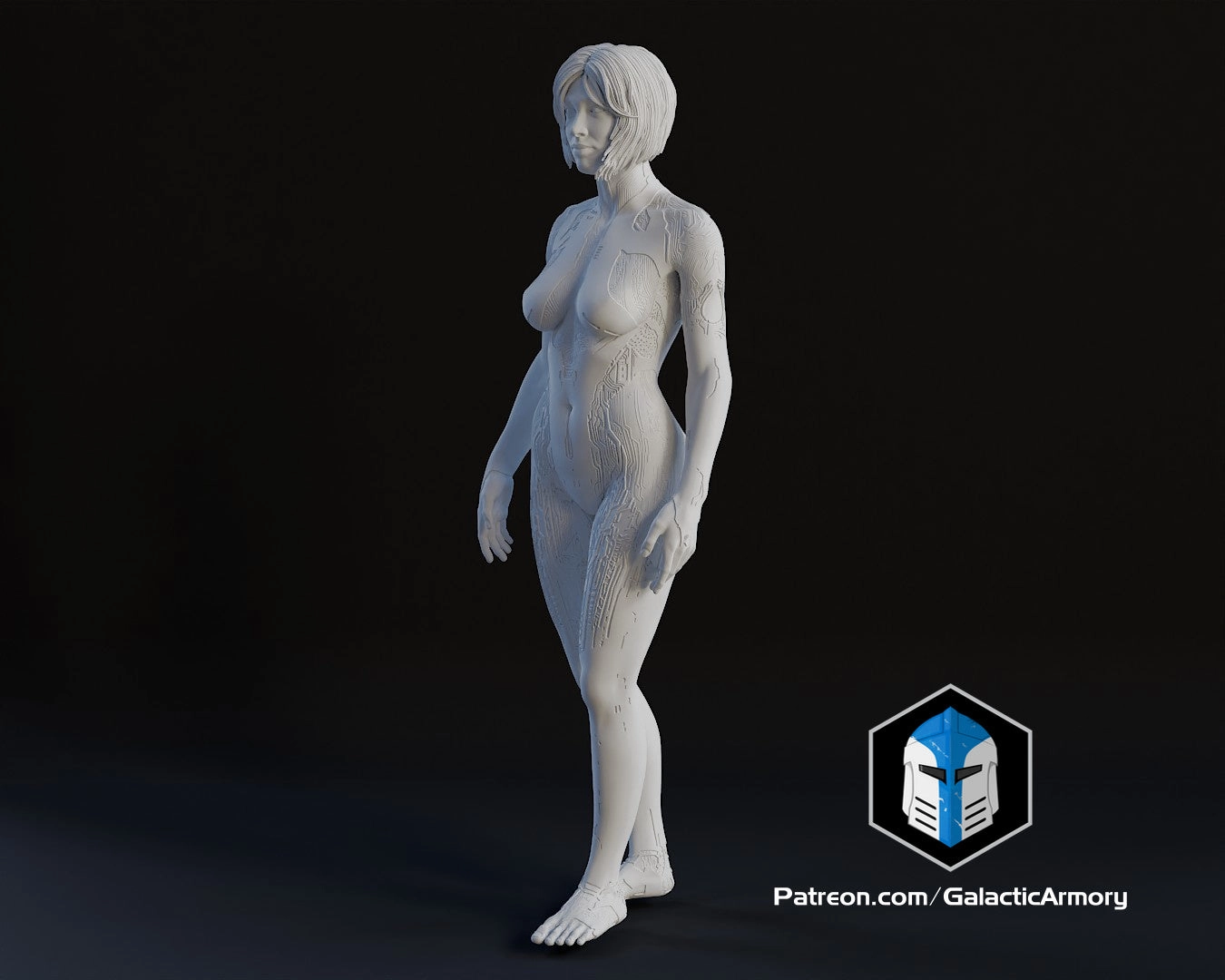 Cortana Figurine - Pose 1 - 3D Print Files