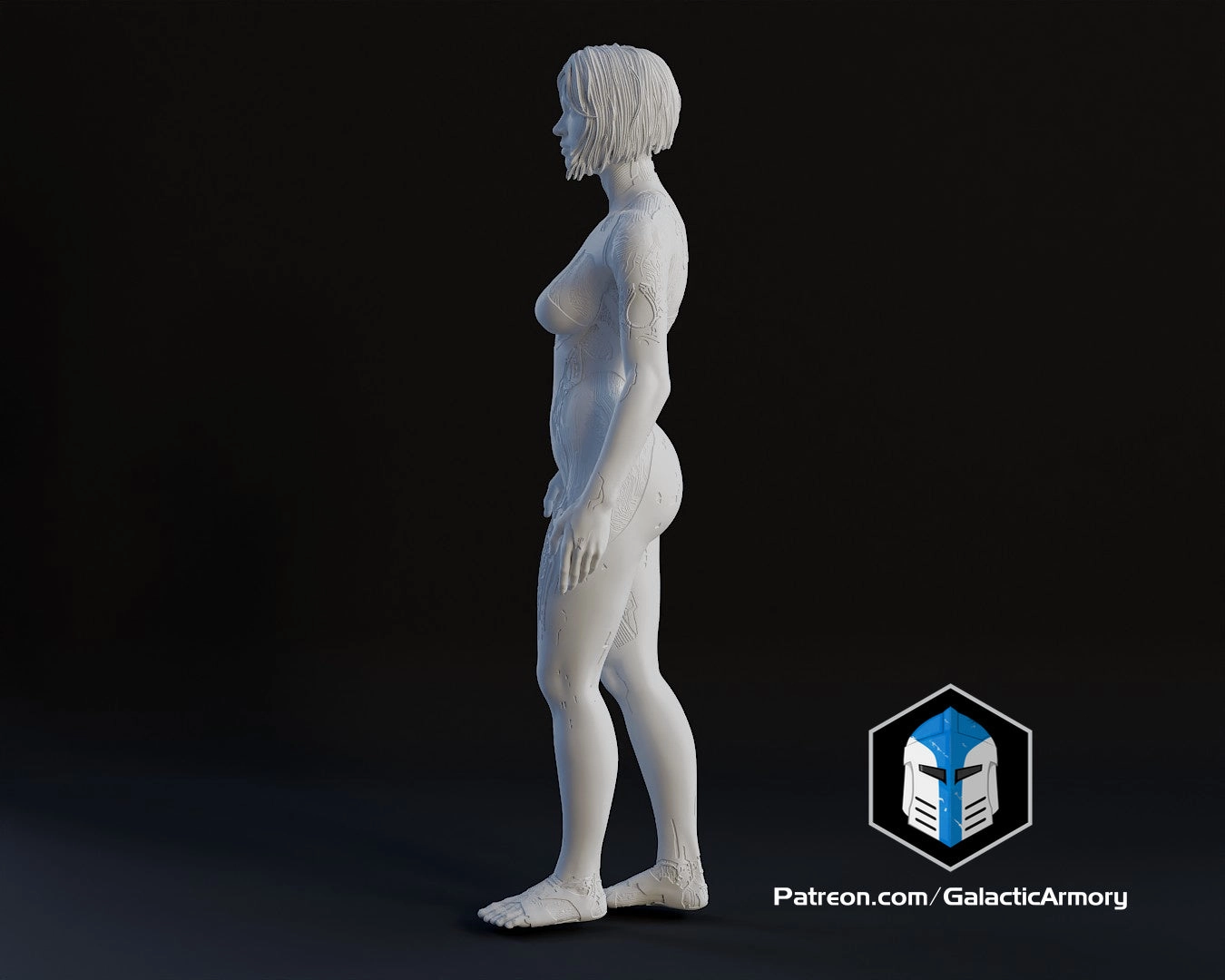 Cortana Figurine - Pose 1 - 3D Print Files