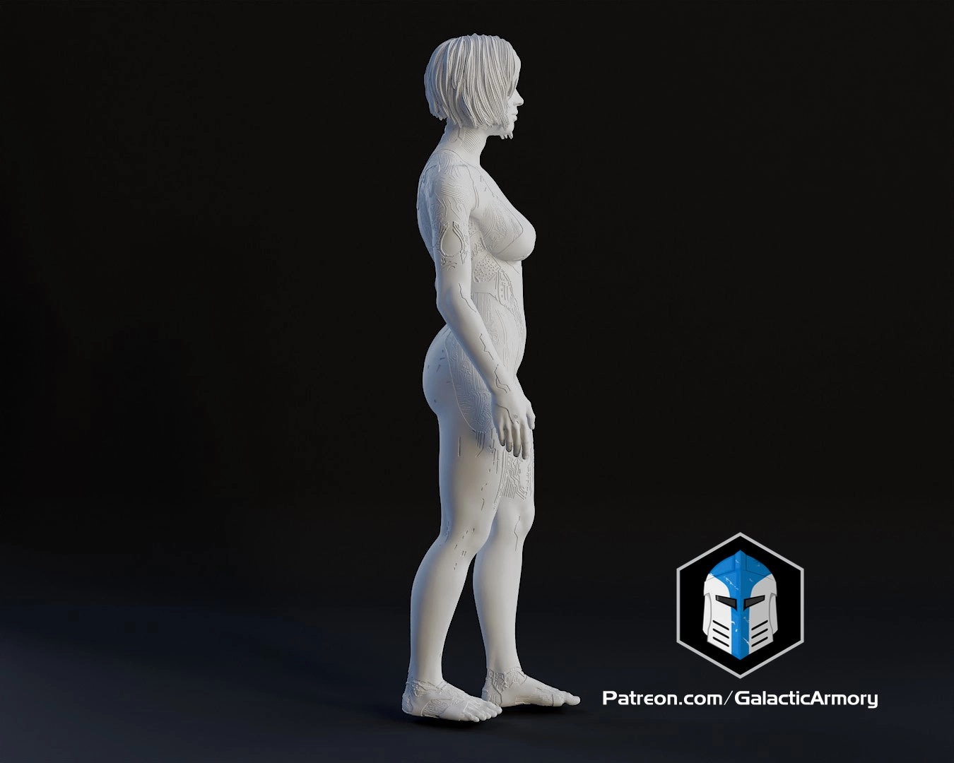 Cortana Figurine - Pose 1 - 3D Print Files