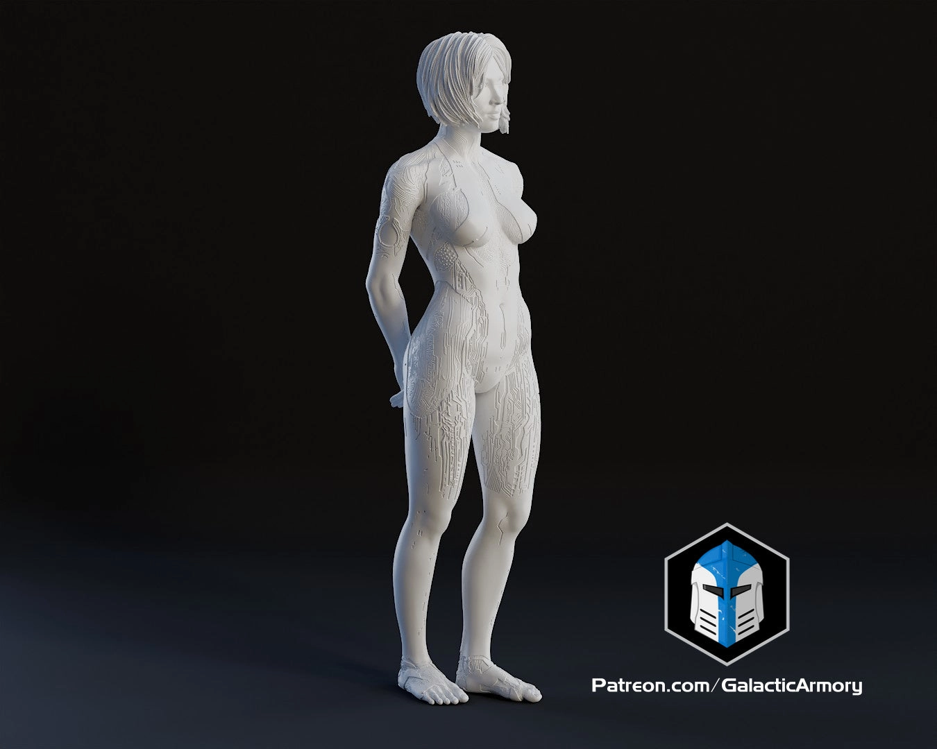 Cortana Figurine - Pose 2 - 3D Print Files